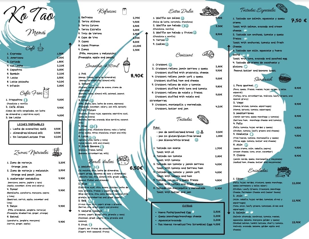 menu new menú KO TAO Altea